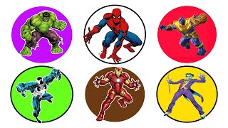 Spin Wheel Superhero Avengers Hulk Smash Venom Spiderman Iron man Thanos Joker [upl. by Yerocaj]