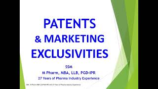 Patents amp Marketing Exclusivities  Simplified [upl. by Rolecnahc166]