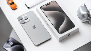 iPhone 15 ProPro Max UNBOXING  Natural Titanium vs Black Titanium [upl. by Grace]