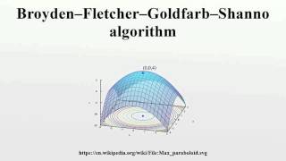 Broydenâ€“Fletcherâ€“Goldfarbâ€“Shanno algorithm [upl. by Ulick130]