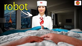 Przeżyłem NOC w ROBOT HOTELU… obslugują go tylko roboty [upl. by Adlemi]