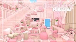 Floral Strawberry Mansion  Roblox Bloxburg Speed Build  ❁ [upl. by Leoine834]