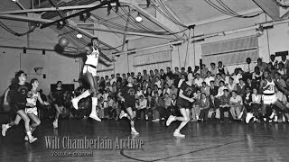 17 year old Wilt Chamberlain CATCHES a shot and runs the fast break [upl. by Ahsimac]