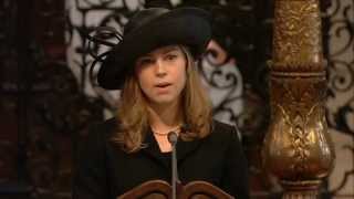 Amanda Thatcher reading at Margaret Thatchers funeral ceremony [upl. by Ben745]