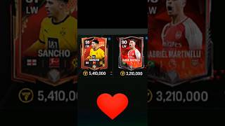 SANCHO vs GABRIEL MARTINELLI FC card comparison 🔥🔥 fcmobile fifa fifamobile football soccer [upl. by Atat784]