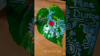 Kolka art on leaf 🌿 bengali design maa durga hparthsart hsartist lab [upl. by Nonnel]