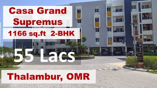 Flat Resale  just 55 Lacs  Casa Grand Supremus  Thalambur OMR  1166 sqft  2BHK [upl. by Amri]