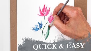 How to illustrate Flowers  Easy drawing TUTORIAL  CRETACOLOR Artist Studio Tempera [upl. by Herrington]