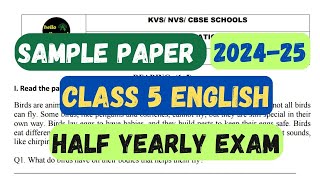 CLASS 5 ENGLISH HALF YEARLY QUESTION PAPER 2024  class5english KENDRIYA VIDYALAYA HALF YEARLY 2024 [upl. by Assenyl]