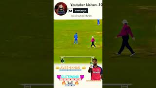 😈Avesh khan😈 beautiful 🔥outswing Ball🔥  cricket trending youtuberkishan10 [upl. by Legnaros]