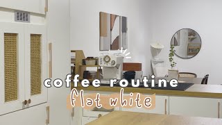 What is Flat white coffee do you know  coffee routine is back ⛈️☕ [upl. by Etolas]