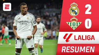 REAL MADRID consiguió sufrida victoria 20 ante REAL BETIS con DOBLETE de KYLIAN MBAPPÉ  La Liga [upl. by Melantha]