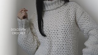 TUTORIAL MAGLIONE ALLUNCINETTO quotMONTE BIANCOquot  CROCHET SWEATER [upl. by Jit]