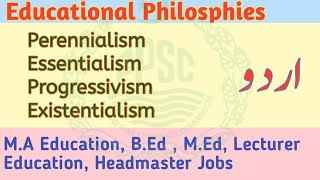 Educational Philosphies \ Perennialism \ Essentialism \ Progressivism \ Reconstructionism Aiou [upl. by Erreit]