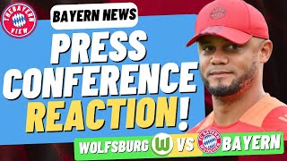 Vincent Kompany PRESS CONFERENCE Reaction VfL Wolfsburg Vs Bayern Munich [upl. by Karlotte]