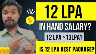 12 LPA In Hand Salary  Reality Of 12 LPA  Tax Calculation For 12 lakhs  CTC Vs In Hand Salary [upl. by Anaila]