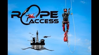 Rope Access Offshore Hanging Scaffolding Using Rope Access Huge Scaffold Climbing offshore [upl. by Atinahc]