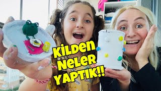 EVDE KENDİM KİLDEN TABAK VE KALEMLİK YAPTIM  DIY [upl. by Nollid]