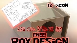 Free Sub Box Design 12quot Sub 275 Cubic Ft at 32 HZ  Based on SSA XCON [upl. by Meehahs]