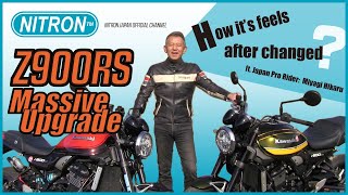 NITRON Suspension Kit for KAWASAKI Z900RS How it feels after changeStandard VS Nitron Review [upl. by Arathorn]