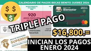 AVISO DE PAGO Beca Jóvenes Escribiendo el Futuro 2024 Enero Triple Pago de Beca [upl. by Ck546]