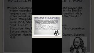 Shakespeare was an English playwright poet and actor worlds preeminent dramatist studylover [upl. by Charteris]