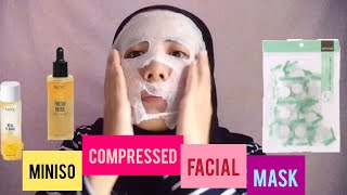 Miniso Compressed facial Mask ✌️ [upl. by Chaunce]