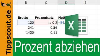 Prozentsatz abziehen in Excel [upl. by Anom]