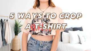 5 WAYS TO TUCK AND CROP A TSHIRT without cutting them [upl. by Flavian]