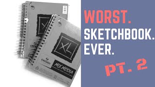 WORST SKETCHBOOK EVER pt2 CANSON MIXED MEDIA SKETCHBOOK [upl. by Treiber]