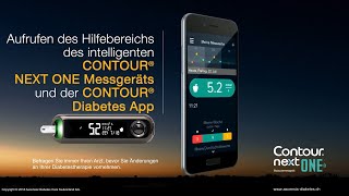 Hilfebereich in der CONTOUR DIABETES App  CONTOUR NEXT ONE  mmolL  Schweiz deCH [upl. by Iney]