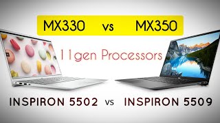 Dell Inspiron 5509 VS Inspiron 5502  Nvidia MX350 VS MX330 GRAPHICS  Inspiron 15 55025509 review [upl. by Ailemac]