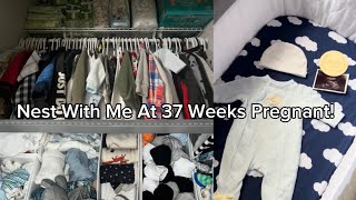 A CHAOTIC NESTING VLOG AT 37 WEEKS PREGNANT  Baby 3 Coming Soon [upl. by Zoldi]