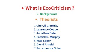 Eco Criticism and Key Theorists ugcnetenglish [upl. by Standish]