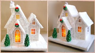 DIY Christmas House Using Cardboard And Best Out Of Waste Making DIY Christmas House [upl. by Yrok]