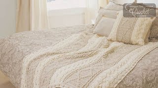 Crochet Neutral Cable Heirloom Afghan [upl. by Lea]