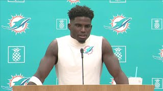 Tyreek Hill speaks to reporters on detainment wants officer fired [upl. by Nylrad]