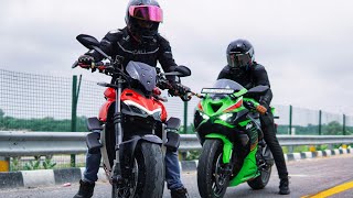 Ducati StreetFighter V4 Eats ZX6R For Breakfast [upl. by Katalin]