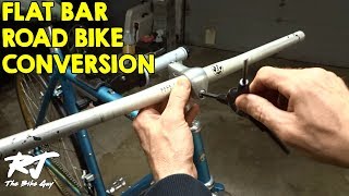 Road Bike Drop Bars To Flat Bar Conversion [upl. by Iarised376]