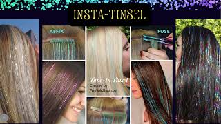 Best way to apply install and remove fairy hair tinsel at home DIY InstaTinsel FunHairShopcom [upl. by Kcirdahc]