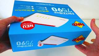 Unboxing der AVM Frizbox 7590 und erster ADSL Test [upl. by Eelinnej]