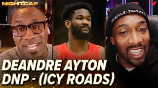 Unc amp Gil clown Deandre Ayton for missing Blazers game due to icy road conditions  Nightcap [upl. by Cinimod]