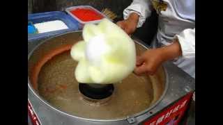 cotton candy making at Ciqikou Chongqing China [upl. by Anaile]