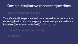 Fundamentals of Qualitative Research Methods Developing a Qualitative Research Question Module 2 [upl. by Gabbey]