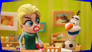 Elsa amp Olaf Stop Motion Playdoh Animation Frozen Disney Claymation [upl. by Gil]