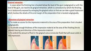 Operative L16 Fixed ProsthodonticsGingival Retraction amp Impression Techniques [upl. by Elleinod]