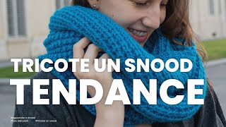 Tricoter un snood débutant écharpe infinie facile et tendance  Tuto tricot [upl. by Sarid]