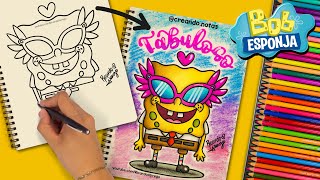 Cómo dibujar a BOB ESPONJA FABULOSO dibujo bobesponja spongebob tutorial drawing [upl. by Ardehs]