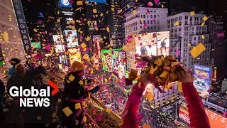 New Year’s 2024 New York City celebrates with iconic ball drop at Times Square [upl. by Kovacs229]