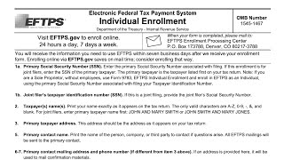 IRS Form 9783 walkthrough Electronic Federal Tax Payment System Individual Enrollment [upl. by Auoy]